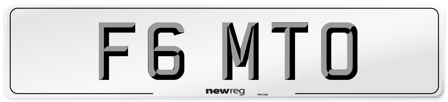 F6 MTO Number Plate from New Reg